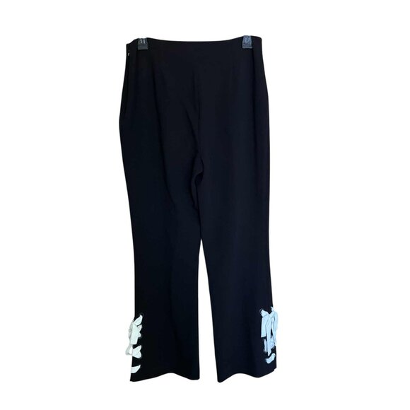 Cinq a Sept Izella Cropped Ankle Pants Trousers Lace Ties Size 8 Black $365 - Picture 10 of 13